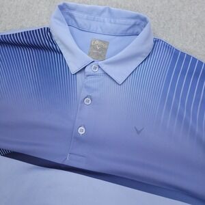 Callaway Opti-Dri Golf Polo Shirt Mens Large‎ Blue Striped Short Sleeve